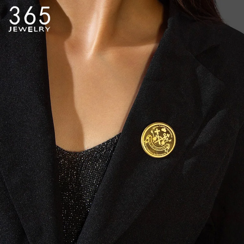 Women Accessories Business Name - Broche Personalizado com Logotipo Redondo ou