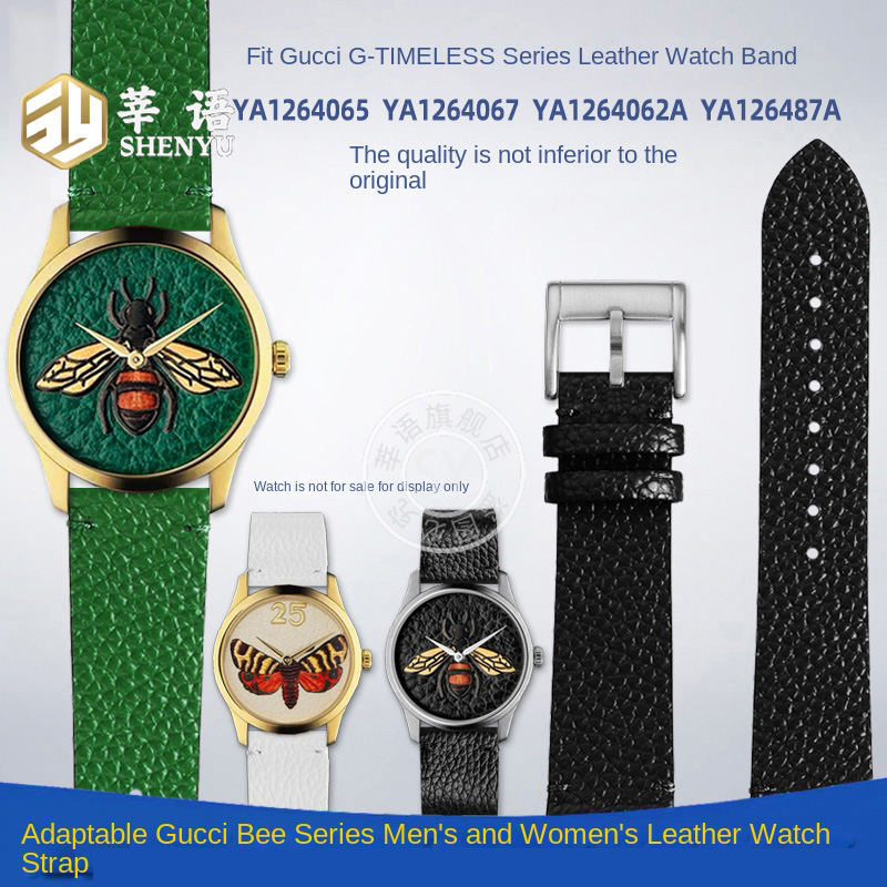 Women'S Accessories Gucci - Shenyu-Burt's Bee Bracelete de Couro Verde