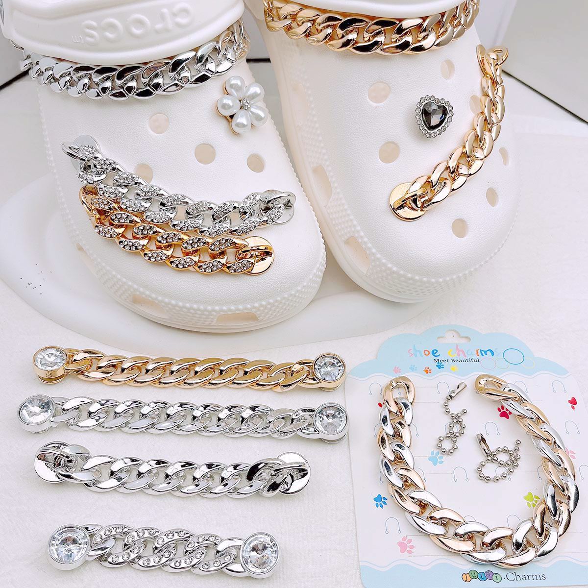 Women'S Accessories For Crocs - Corrente decorativa versátil para sapatos, cor