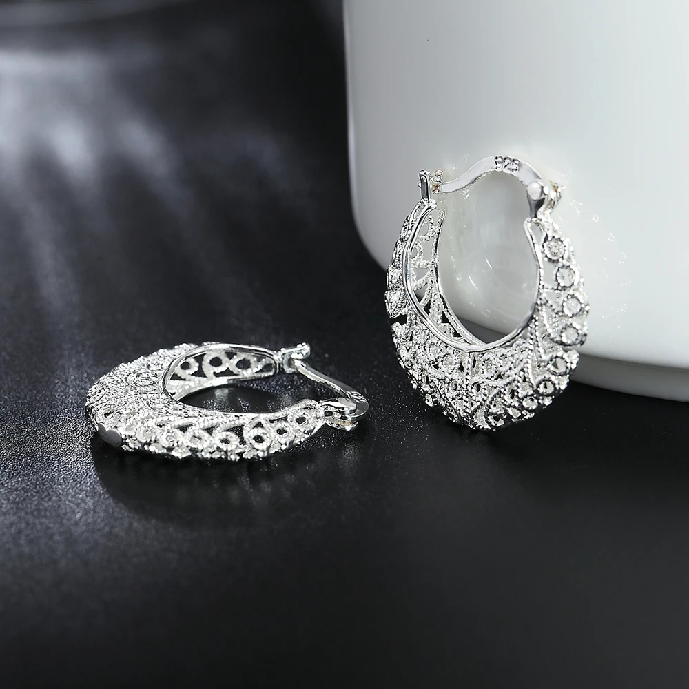 Brincos esculpidos em prata es - Women'S Affordable Accessories avaliação e preço