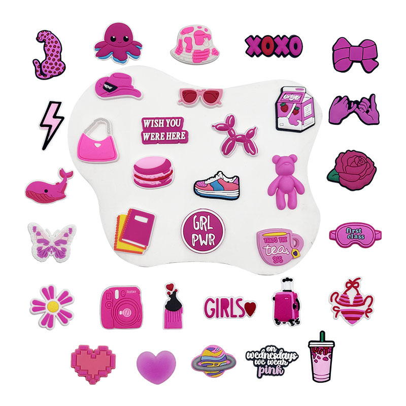 Vendas quentes 34 pçs rosa sap - Women'S Accessories For Crocs avaliação e preço