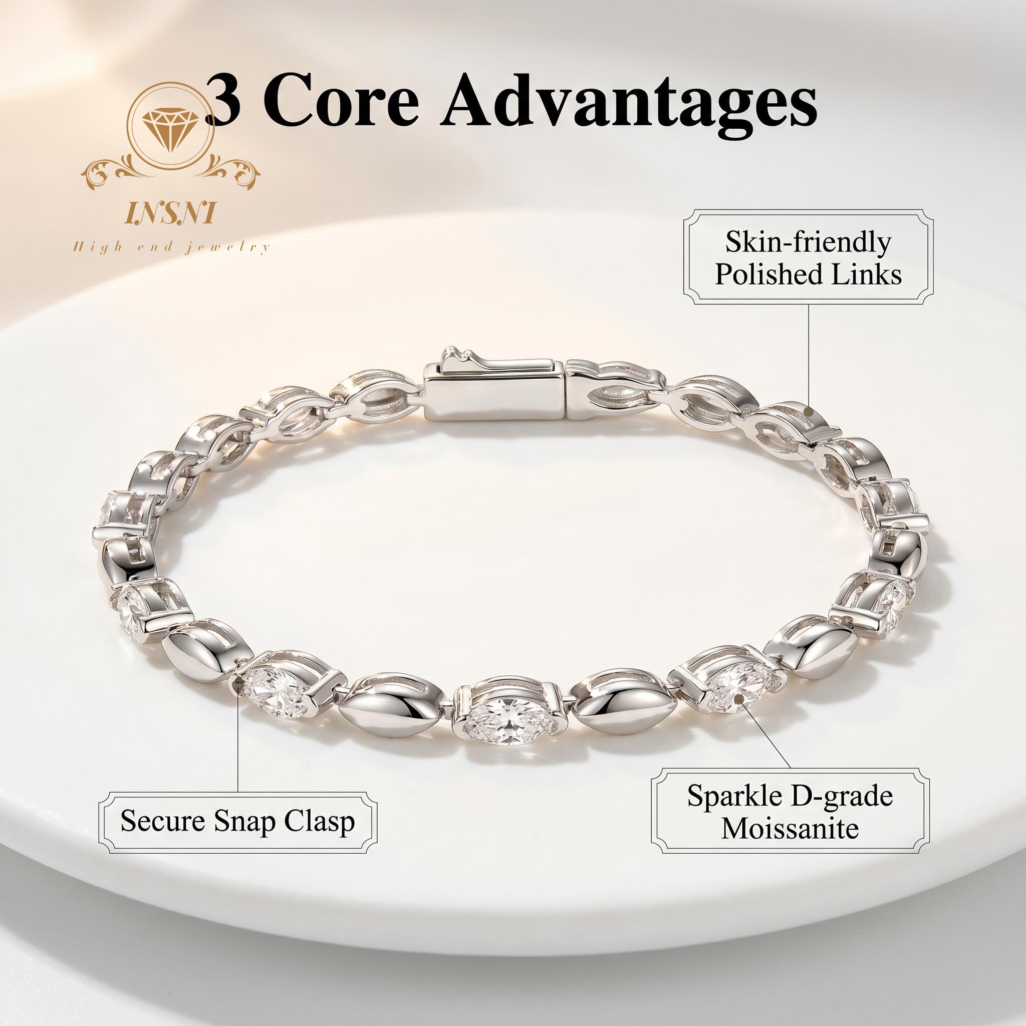 Pulseira Feminina de Moissanit - Women'S Affordable Accessories avaliação e preço