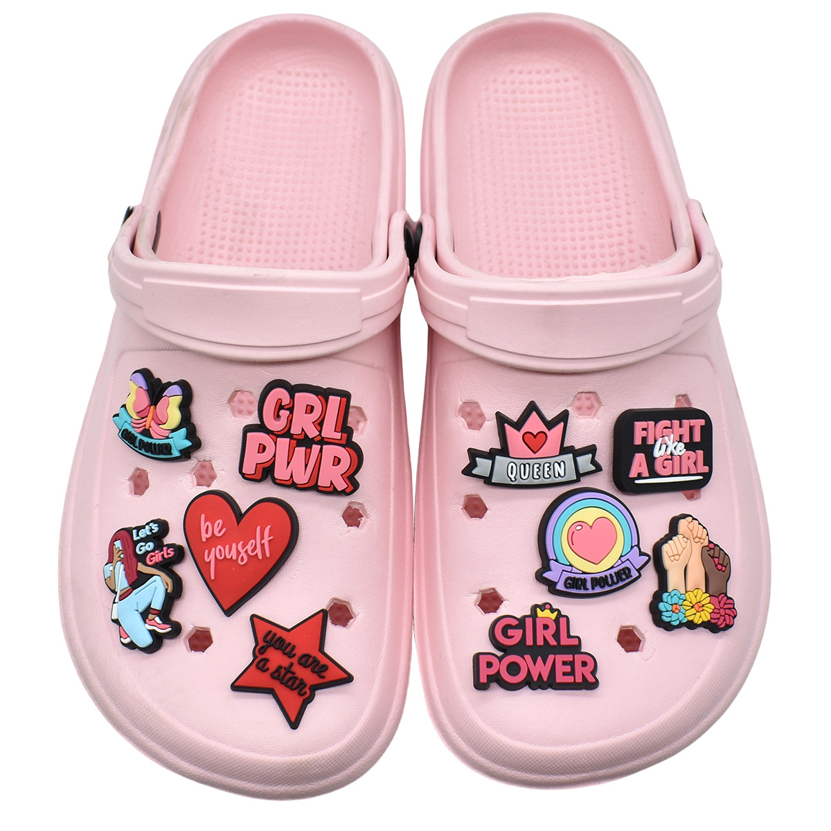 Bonito rosa power sapato encan - Women'S Accessories For Crocs avaliação e preço