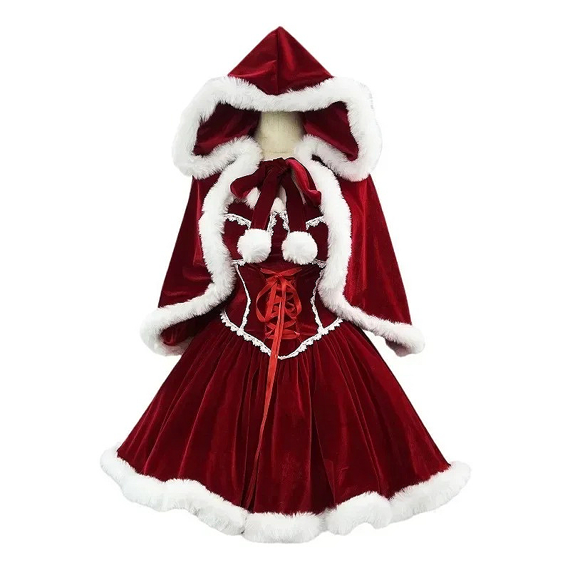Ano novo vestido vermelho mant - Women'S Vacation Accessories avaliação e preço