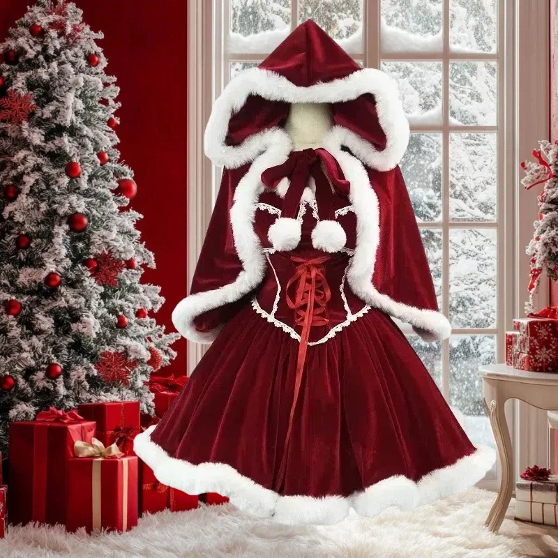 Ano novo vestido vermelho mant - Women'S Vacation Accessories avaliação e preço