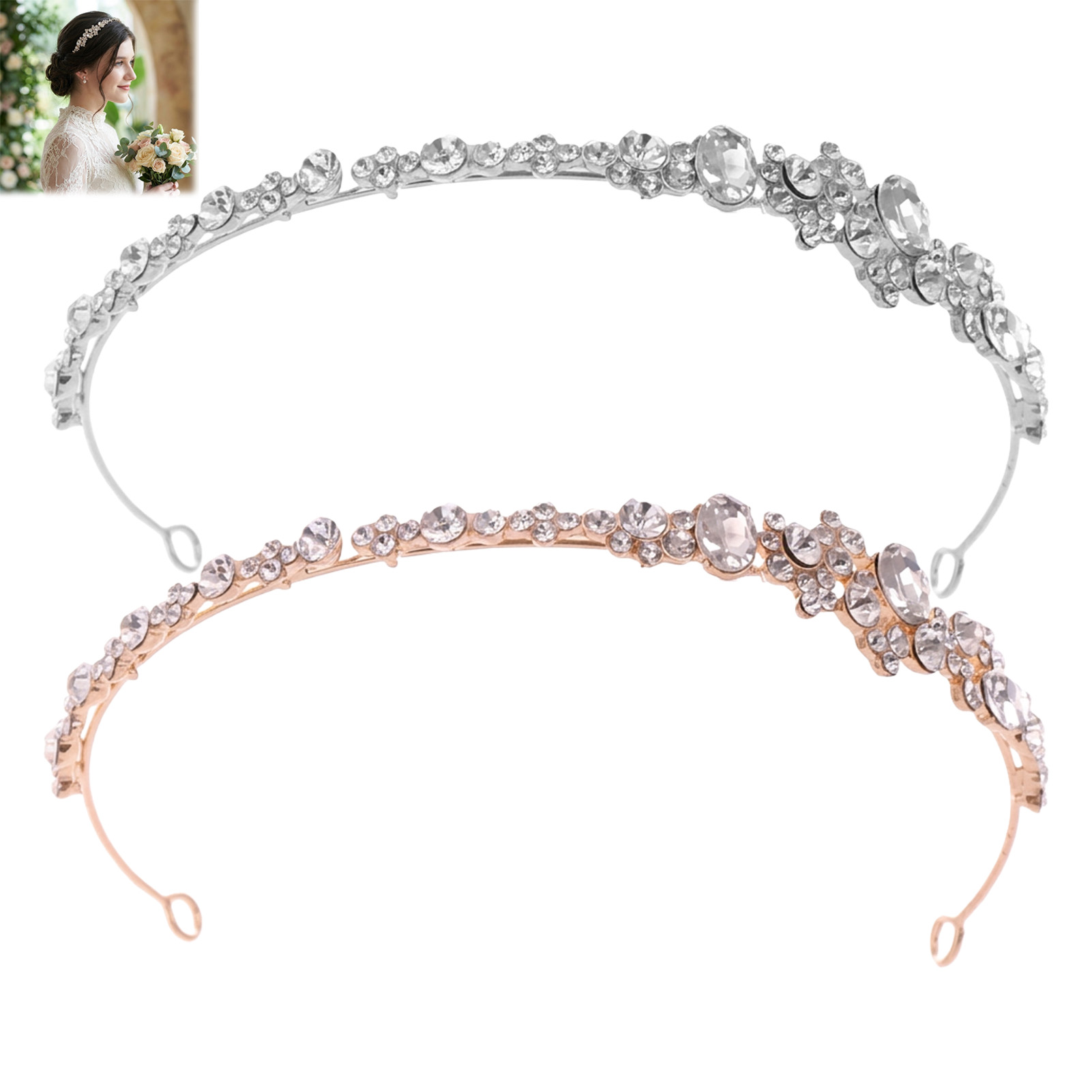 Tiara de liga metálica com str - Women'S Wedding Accessories avaliação e preço