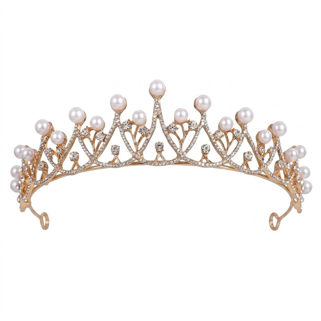 Coroa de Noiva Luxuosa com Pér - Women'S Wedding Accessories avaliação e preço