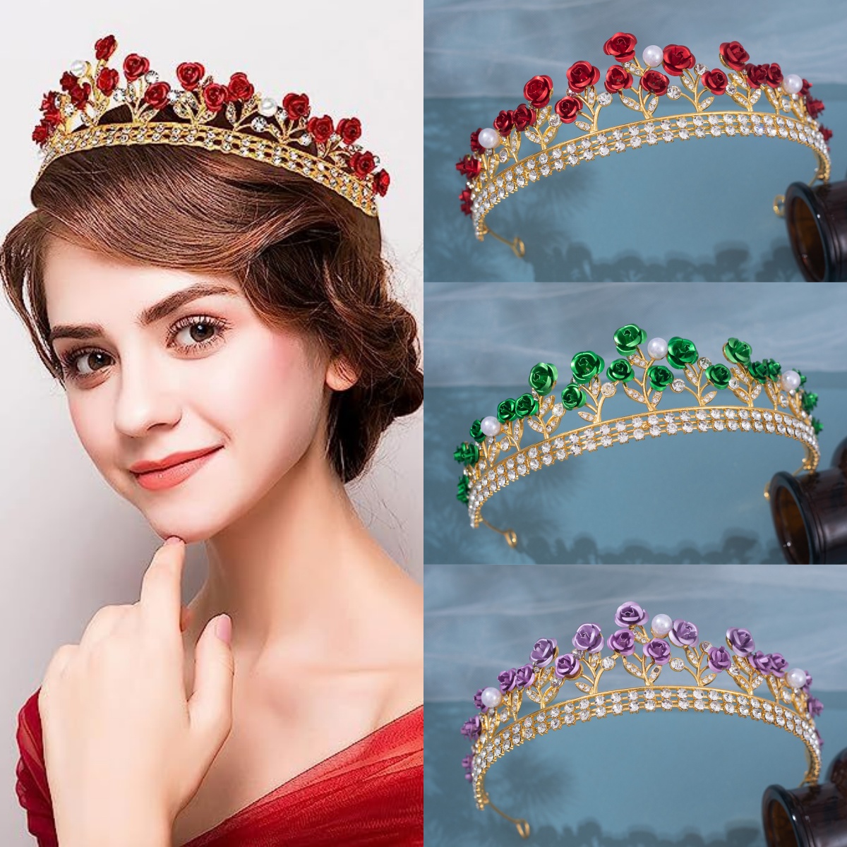 Coroa de Noiva Barroca em Cerâ - Women'S Wedding Accessories avaliação e preço