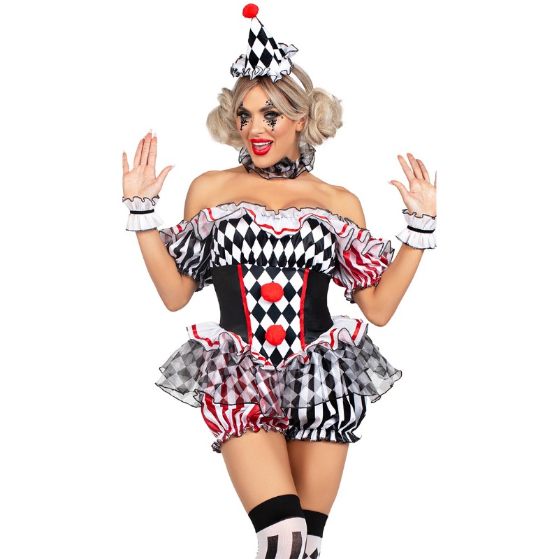 Mulheres palhaço cosplay traje - Women'S Vacation Accessories avaliação e preço